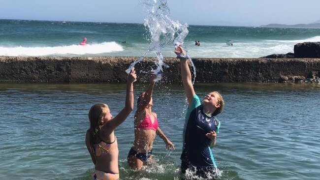 Fun at Sawtell rock pool.