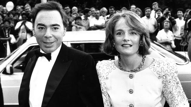 British composer Andrew Lloyd-Webber and his then-fiancee Madeleine Gurdon at the opening night of <i>The Phantom of the Opera </i>at the Princess Theatre in 1990. Picture: Craig Borrow