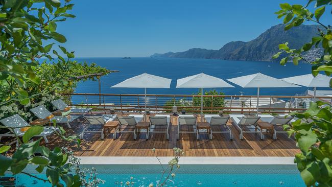 A vine-fringed vista at Casa Angelina on the Amalfi Coast.