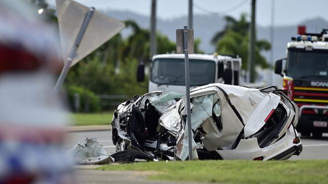 Four children were killed after a crash at a Garbutt intersection. PICTURE: MATT TAYLOR.