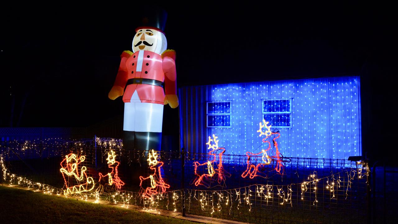 Christmas lights in Georgemilton St in West Mackay. Picture: Rae Wilson