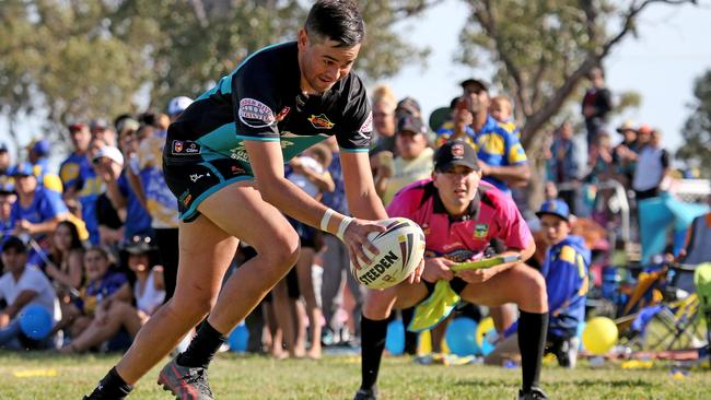 The Macintyre Warriors tackled the Narwan Eels in the Group 19 grand final. Picture: Nathan Edwards