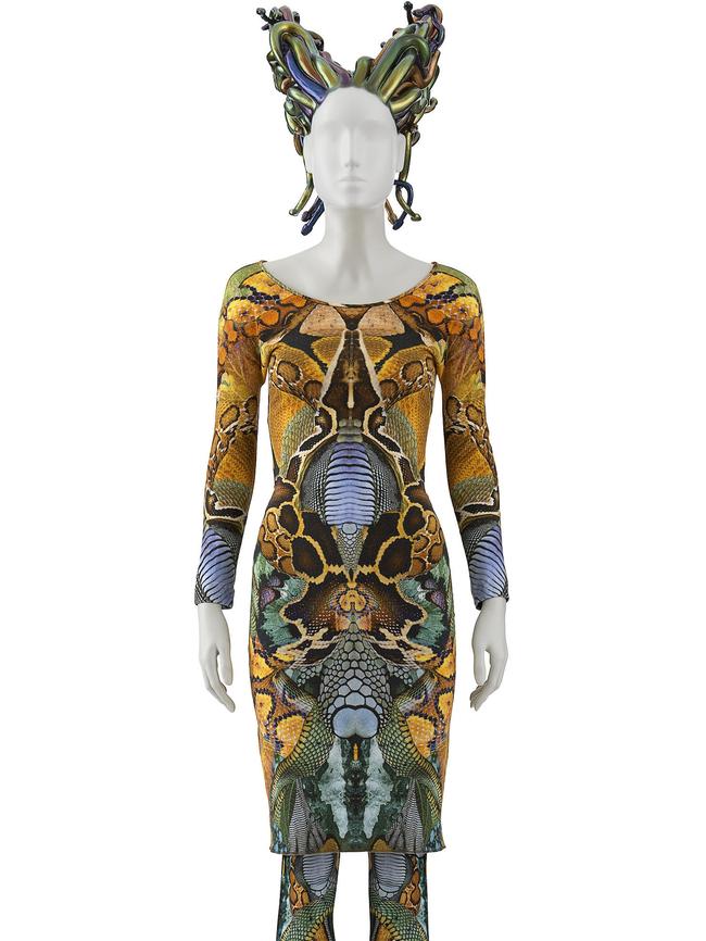 Woman’s ensemble: dress and leggings from Alexander McQueen’s Plato’s Atlantis collection. Picture: Supplied by NGV