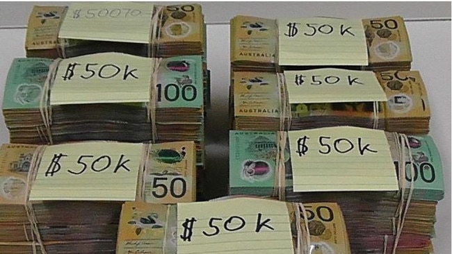 He was also caught laundering more than $300,000 in cash. Picture: SA Police.