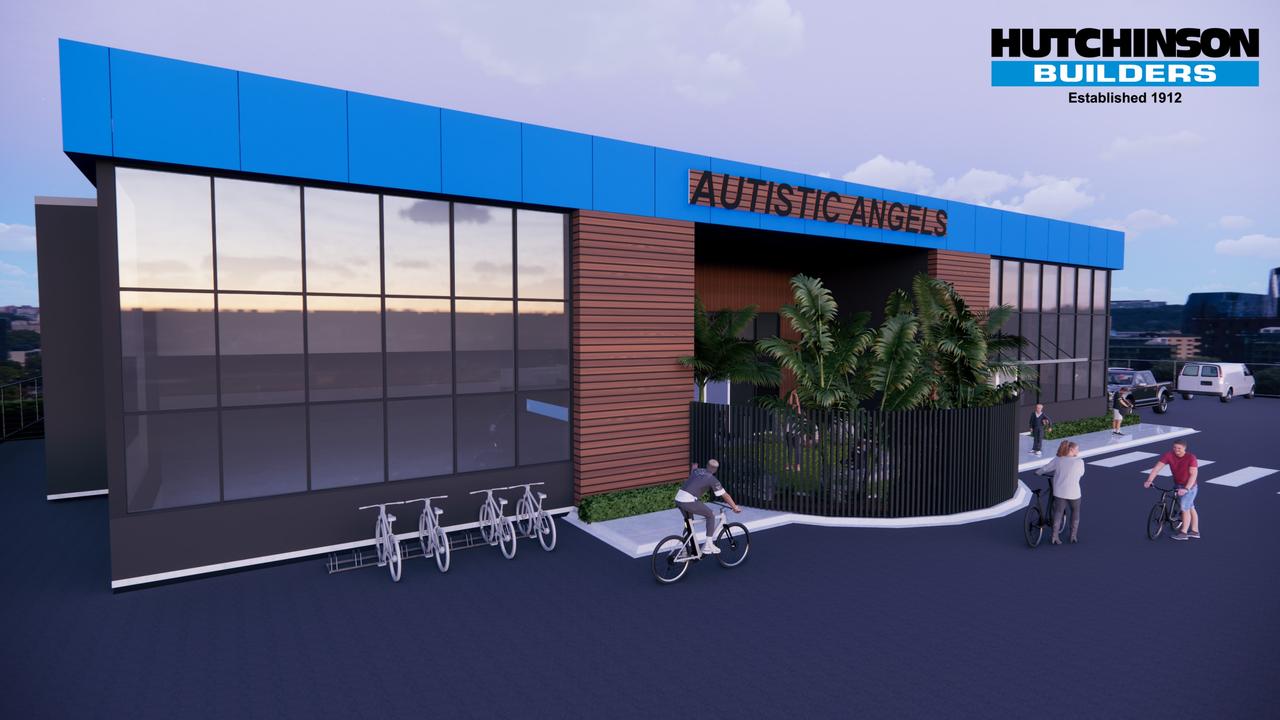 Concept art for a new specialised disability gym and training facility in Toowoomba, spearheaded by Autistic Angels director Isaac Rae. Art by Hutchinson Builders.