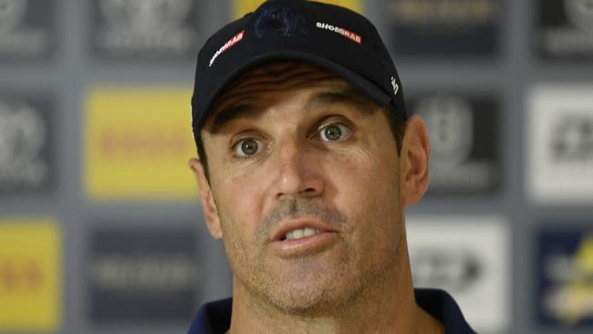 Bulldogs coach Trent Barrett was seething after his team’s loss. Picture: Ian Hitchcock/Getty Images