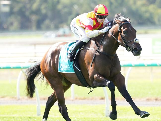 Coco Sun ridden by Jaylah Kennedy wins the IMMIX, Metal Recycled Right BM70 Handicap at Bendigo Racecourse on April 13, 2024 in Bendigo, Australia. (Photo by Scott Barbour/Racing Photos via Getty Images)