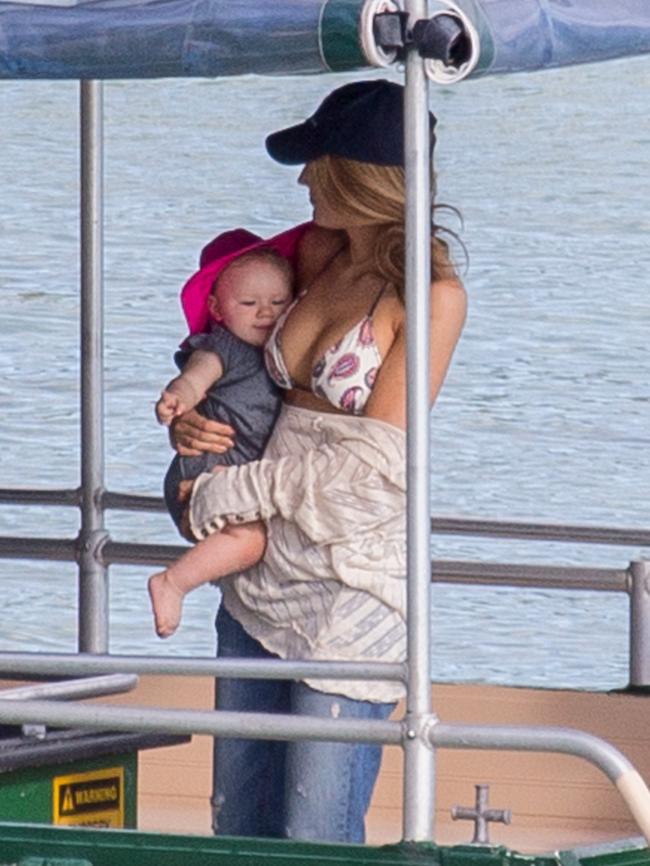 Lively took her 10-month-old tot on a boat ride.