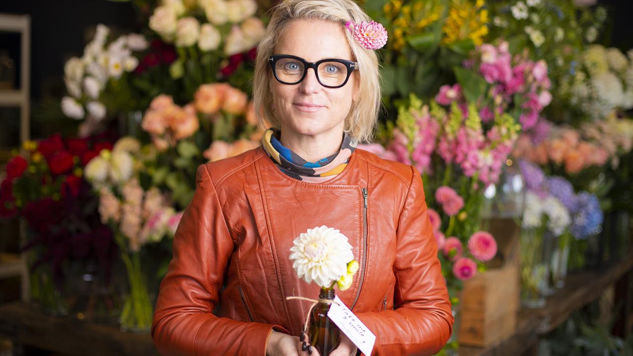 West Hobart flower shop Botanical are leaving little parcels of joy around Hobart. Owner Kate Sice. Picture: RICHARD JUPE