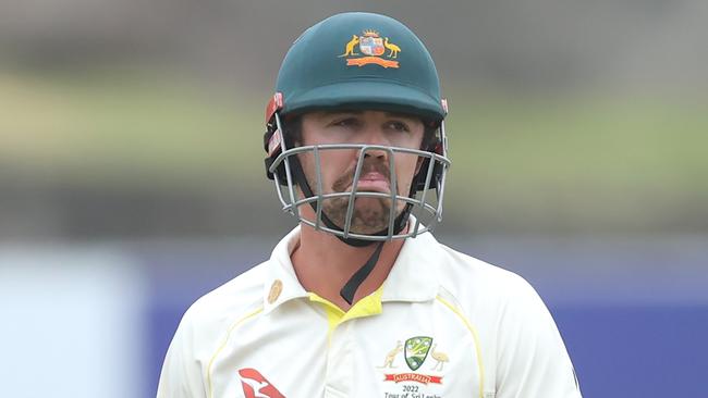 Travis Head only needs to look to teammate Usman Khawaja for inspiration on how to turn his game around against spin. Picture: Getty Images