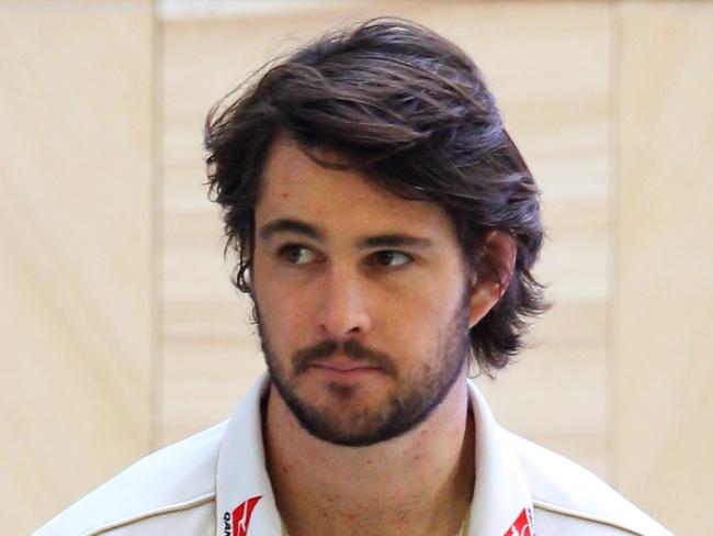 Sam Carter at Sydney Airport as the Wallabies return from their European Spring tour. pic mark evans