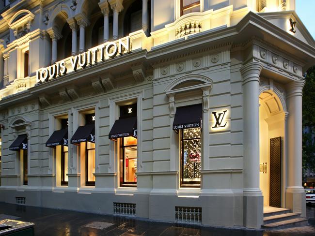 Exterior of the Louis Vuitton shop in Melbourne.