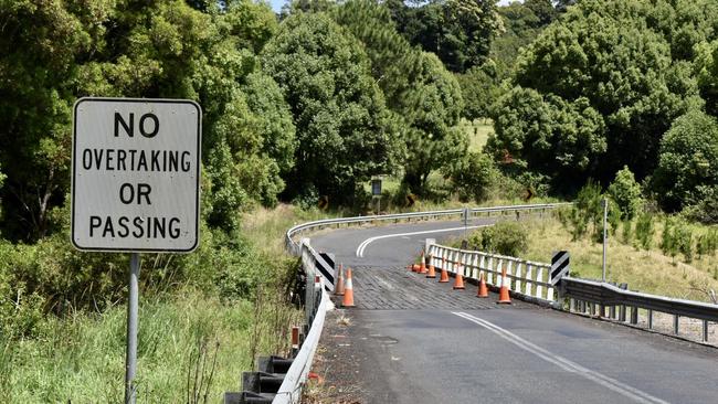 Pearces Creek bridge, on Eltham Road, is on the boundary of the Ballina and Lismore local government areas, currently on a single-lane traffic arrangement.