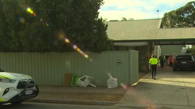 A woman was rushed to hospital after she was injured while treating a horse at Morphettville on Thursday. Picture: 7NEWS