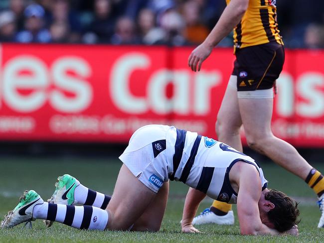 Paddy made it back from this and buried the Hawks, but will he get up for the Crows? Picture: Michael Klein