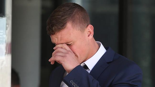 Canberra Raiders player Jack Wighton leaving the ACT Magistrates Court earlier this year. Picture: Kym Smith