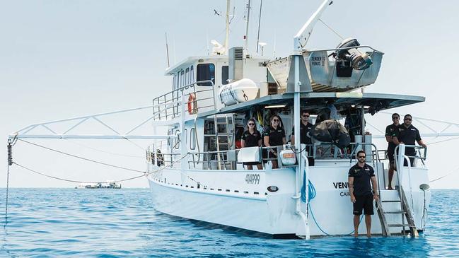 Moore Reef management vessel. Picture: Andrew Watson