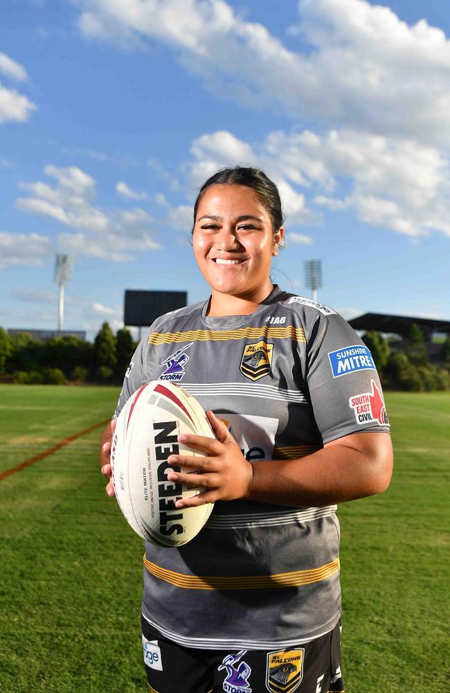 Sunshine Coast Falcons under-19s girls. Emmogen Taumafai. Picture: Patrick Woods.