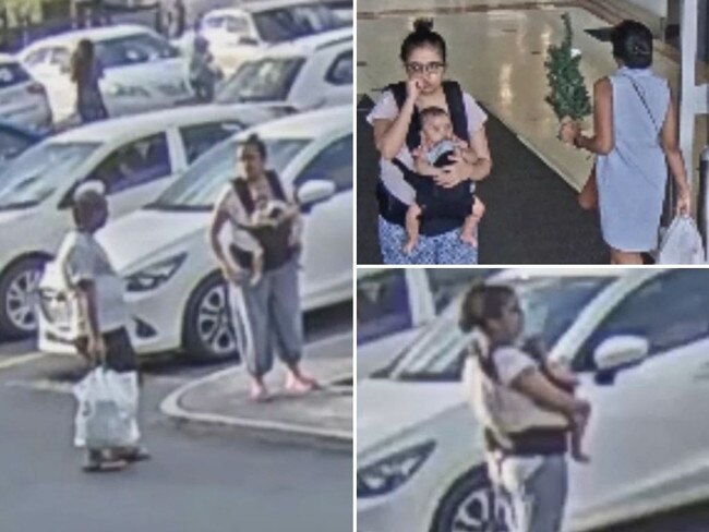 The last video of a baby seen alive at Buranda Shopping Centre in Brisbane's inner-south.