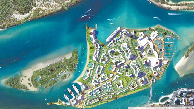 The government says a cruise ship terminal will not go ahead in the Broadwater, halting ASF consortium’s plans for Wavebreak Island.