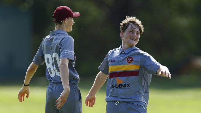 Ethan Hayter celebrating a wicket for Stockton. Picture: Michael Gorton