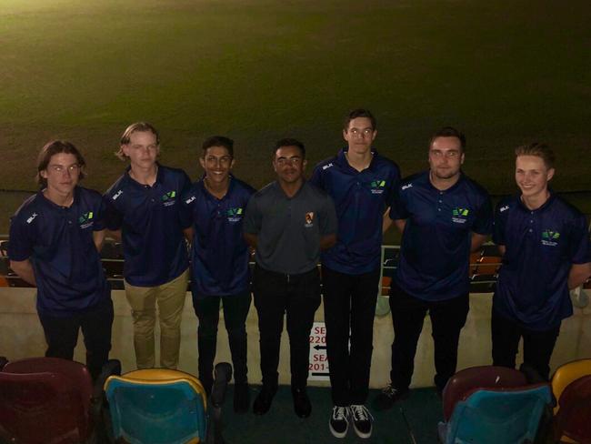 Zac Sleeman, Jake Fraser-McGurk, Yash Pednekar, Jono D'Rozario, Bailey Moon, Jake Wynd and Wil Parker at the under-17s national championships. Picture: Supplied