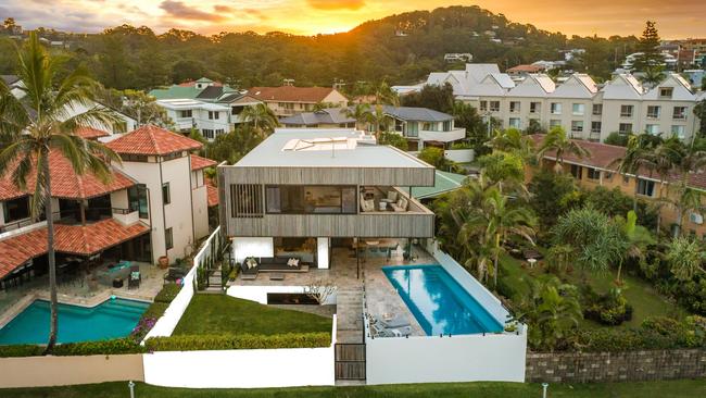 This property at 8 Darwalla Ave, Currumbin, sold for $10m prior to auction in 2021.