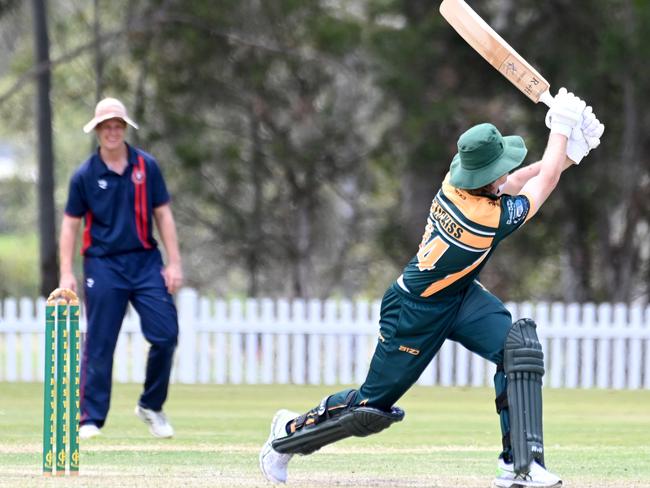 Despite a match winning 77 (60), Helensvale batter Harry Lickiss wasn’t one of the 11 best performances of the week. Picture, John Gass