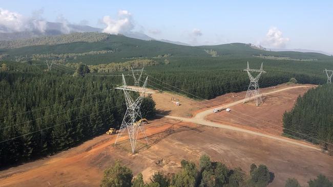 High voltage transmission towers will need to be built for 360km as part of the HumeLink project to connect the power supplied by the Snowy Hydro 2 project. Picture: Supplied