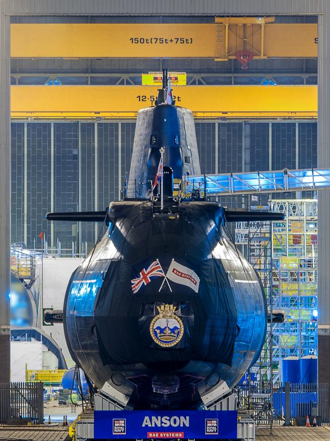 The commissioning of submarine HMS Anson at BAE Systems at Barrow, Cumbira, England. Picture: Supplied/BAE