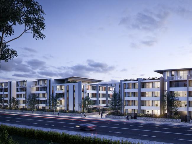 Artist Impressions of the $450 million residential development at 23-27 Schofields Rd, Schofields.