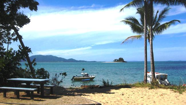The camping area on Dunk Island Spit, off Mission Beach.