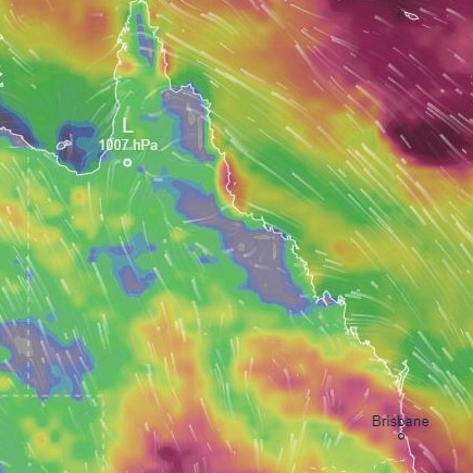 Heavy rain is forecast for southern Queensland over the next two weeks. Picture: Ventusky