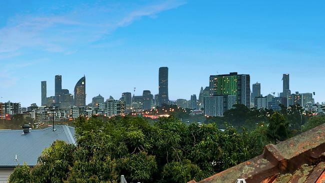 The city views from the property at 89 Peach St, Greenslopes.