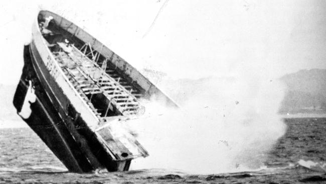 The Manly ferry Dee Why being scuttled. Picture: Manly Daily