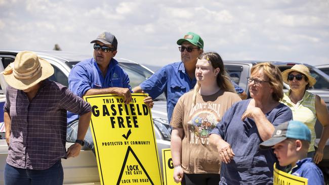 Liverpool Plains farmers rally together against the Santos gas project. Supplied.