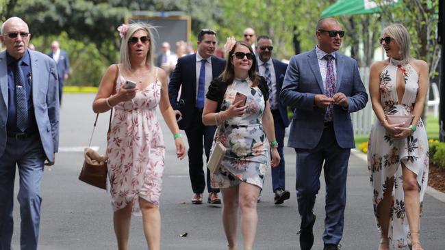 Photographs taken on the day show footpaths that would ordinarily be packed out littered with only a few people. Picture: NCA NewsWire/Christian Gilles