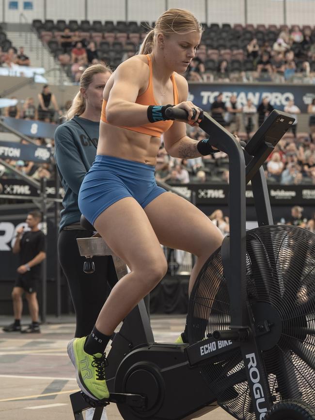 CrossFit Townsville trainer Emily de Rooy competes in the women’s open section of the Torian Pro Oceania Championship in Brisbane from May 26-28. She claimed third place and secured passage to the world 2023 CrossFit Games in Madison, Wisconsin from August 1-6. Picture: Beny Watson (@benywatson)