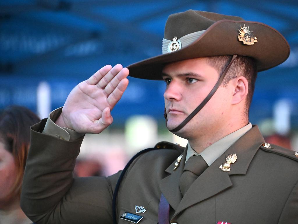 Private Jack Kearns Bray Park-Strathpine RSL sub branch ANZAC day dawn service. Thursday April 25, 2024. Picture, John Gass