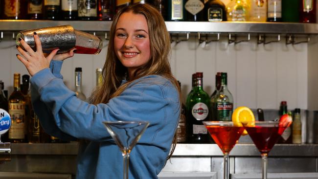 Evie Sharman working at the Manly Wharf Bar in Sydney, Australia on May 28 2020. Photo by Gaye Gerard/ Daily Telegraph