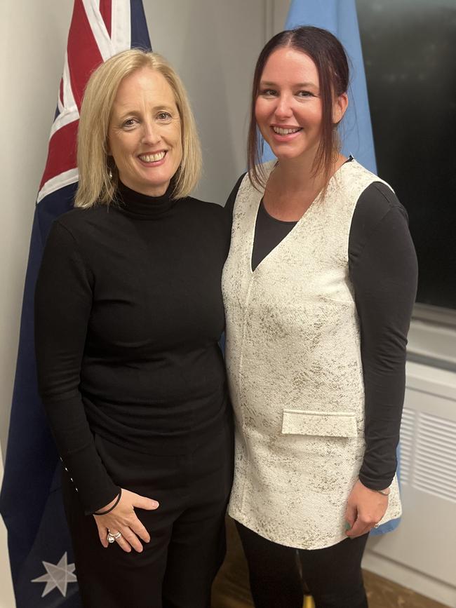 Sarah Megginson with Senator Katy Gallagher