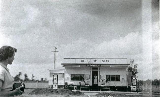 The Blue Star was built in 1954 by the Doorman family and traded as a Mobil.