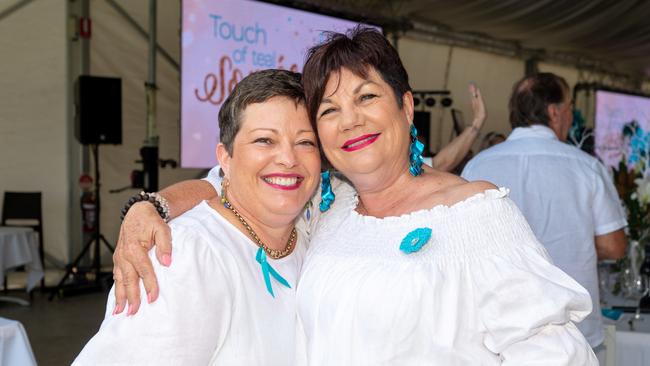 Barb Popp and Cr Pauline Townsend at the Touch of Teal Soiree for the Trudy Crowley Foundation at the Mantra at the Harbour on Friday, September 8. Picture: Michaela Harlow