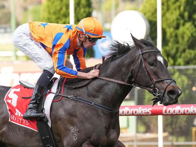 Imperatriz ridden by Michael Dee wins the Mittys McEwen Stakes at Moonee Valley Racecourse on September 09, 2023 in Moonee Ponds, Australia. (Photo by Scott Barbour/Racing Photos via Getty Images)