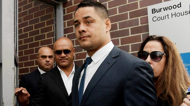 Jarryd Hayne fronted court for the first time over the alleged sexual assault. Picture: Tracey Nearmy