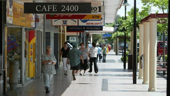 A photo of the main street in Moree.