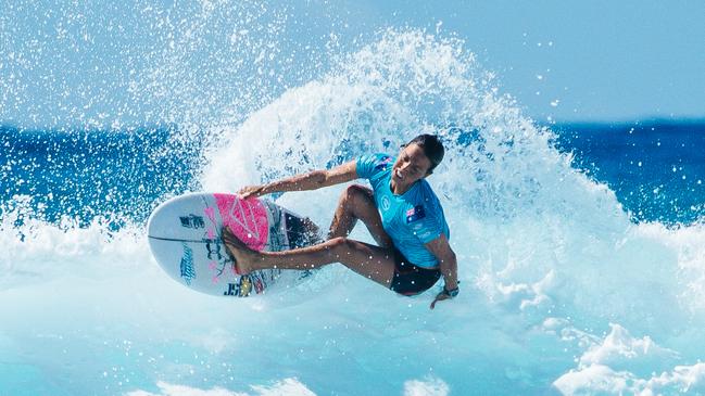 Sally Fitzgibbons in action on the Gold Coast earlier this month. Pic: WSL Matt Dunbar.