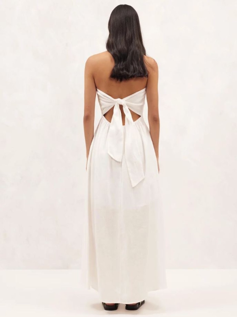 Aere Strapless Linen Maxi Dress. Picture: THE ICONIC