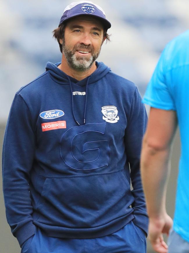 No surprise there were plenty of smiles at Geelong’s pre-season. Picture: Mark Wilson