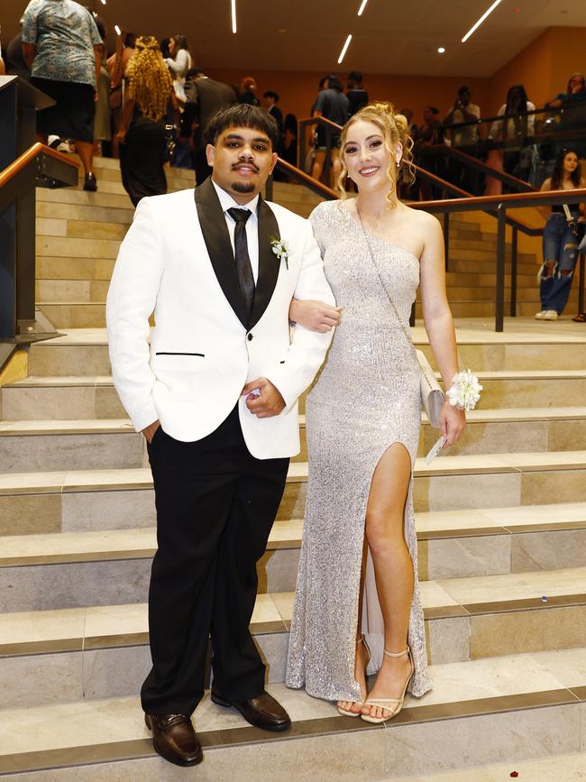 Kurt Caulton and Mikayla Coleman at the Trinity Bay High School formal evening, held at the Cairns Convention Centre. Picture: Brendan Radke